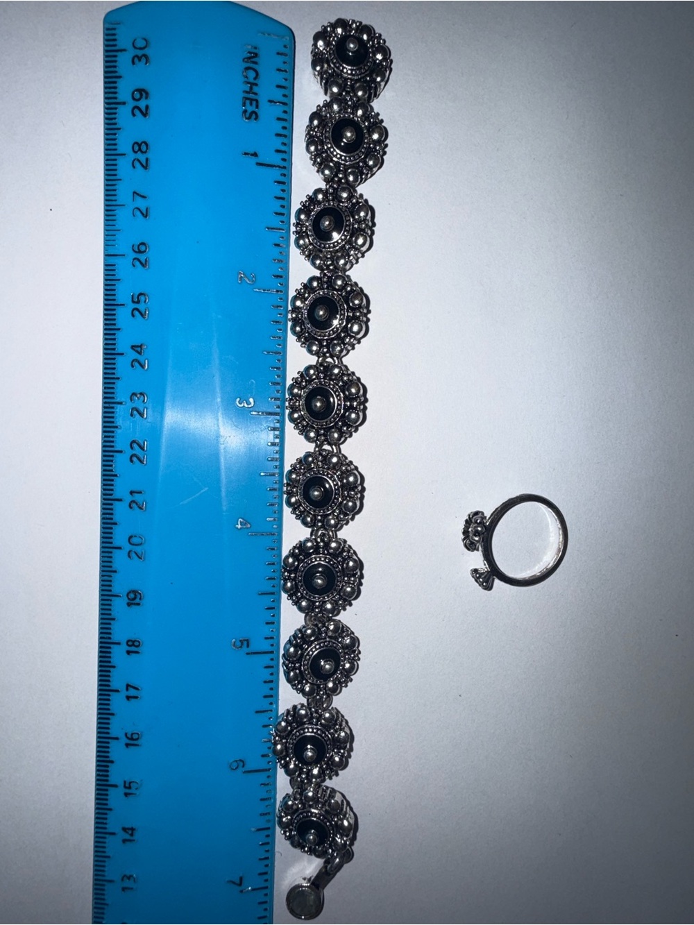 Vintage AVON  Bracelet Silver Tone with magnetic clasp And Ring Size 7
